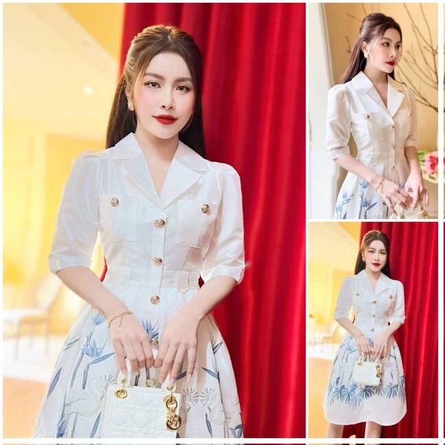 White Button Dress